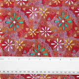 FLOWERS IN THE DESERT RED by Australian Aboriginal Artist Lauren Doolan