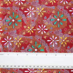 FLOWERS IN THE DESERT RED by Australian Aboriginal Artist Lauren Doolan