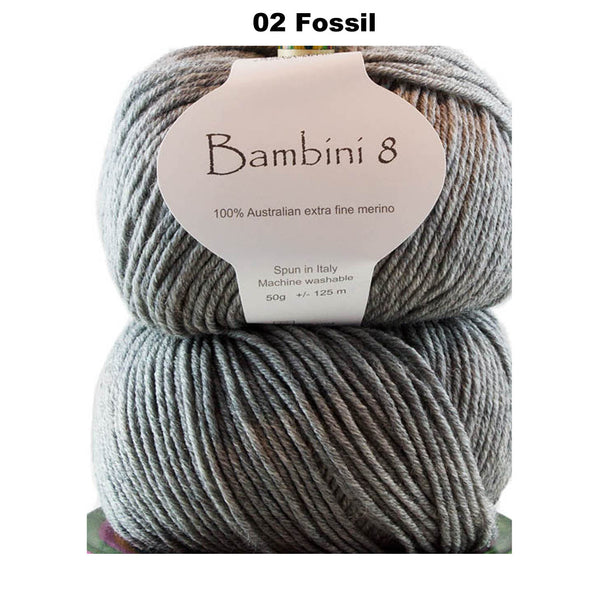 BAMBINI 8 - 8ply/DK/Lt Worsted 100% Australian Merino 50g/115m CHOOSE COLOUR
