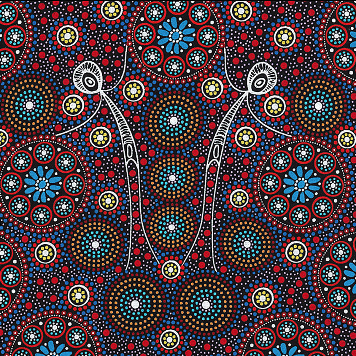 GATHERING BUSH TUCKER RED by Aboriginal Artist GLORIA DOOLAN