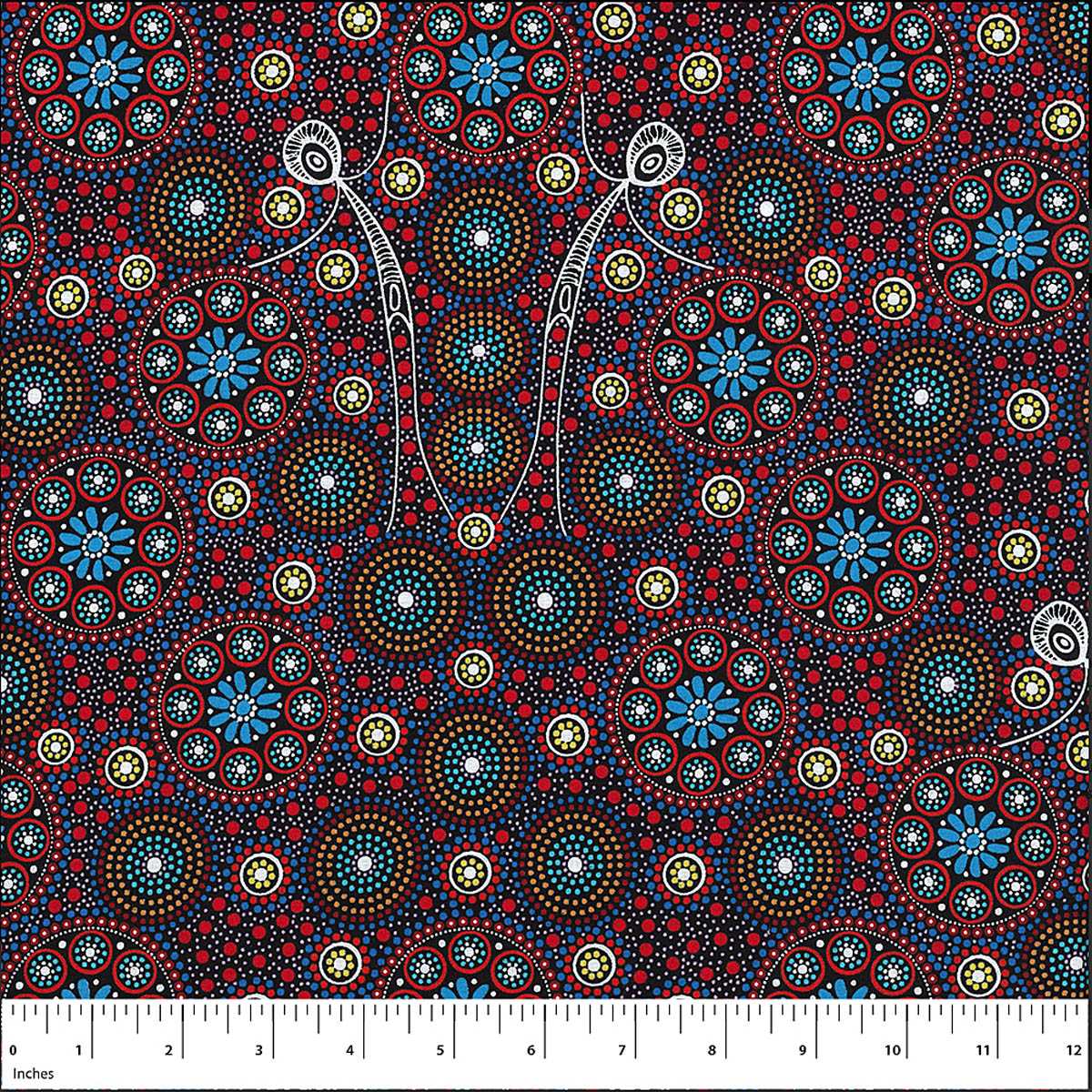 GATHERING BUSH TUCKER RED by Aboriginal Artist GLORIA DOOLAN