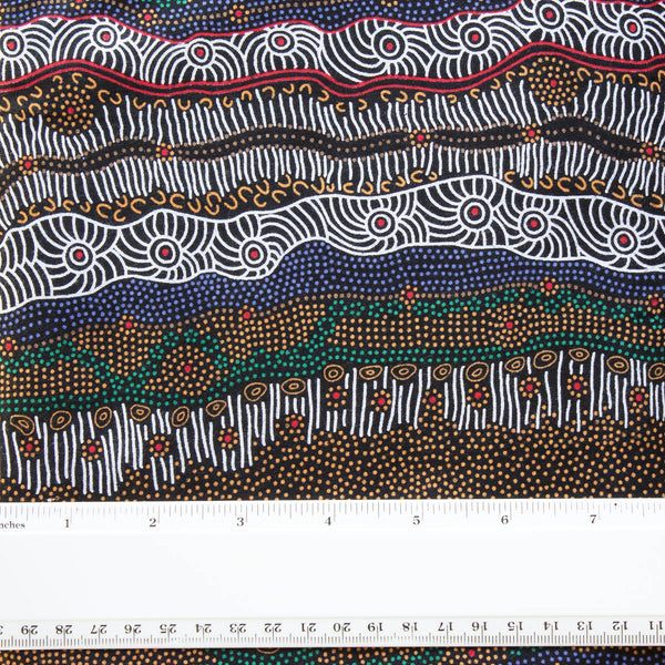 GATHERING BY THE CREEK BROWN by Aboriginal Artist Janet Long Nakamarra