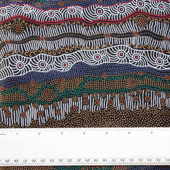GATHERING BY THE CREEK BROWN by Aboriginal Artist Janet Long Nakamarra