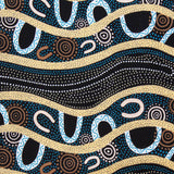 GATHERING BY THE RIVER BLACK by Australian Aboriginal Artist BARBARA EGAN