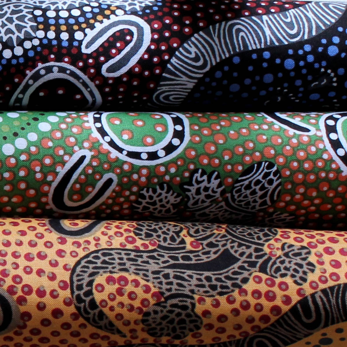 GOANNA DREAMING BLACK by Aboriginal Artist HEATHER KENNEDY