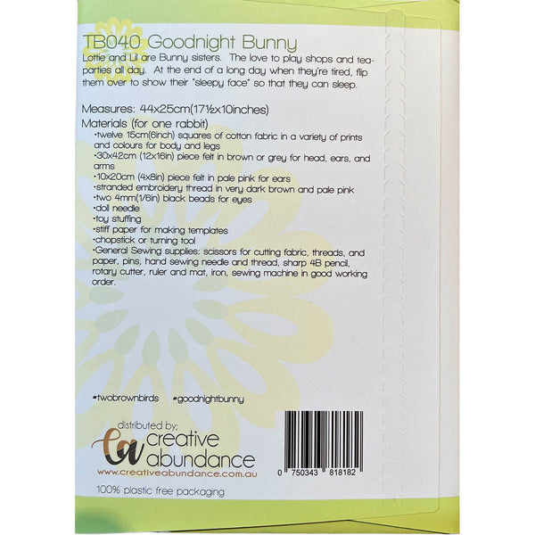 GOODNIGHT BUNNY - Soft Toy Pattern