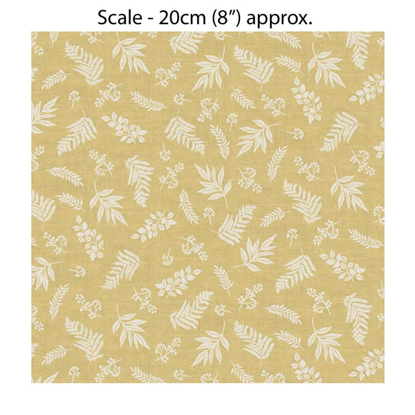 HEDGEROW FOLIAGE YELLOW - 100% Cotton - by Makower UK