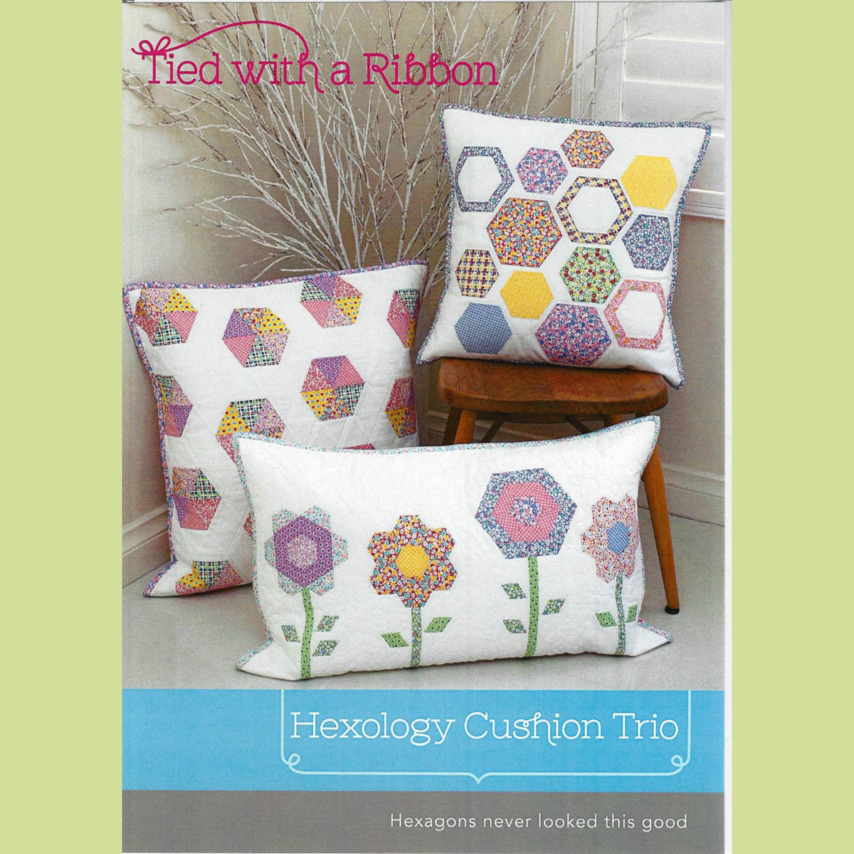 HEXOLOGY CUSHION TRIO - Pattern - by Australian Designer Jemima Flendt - brand:  Tied With A Ribbon