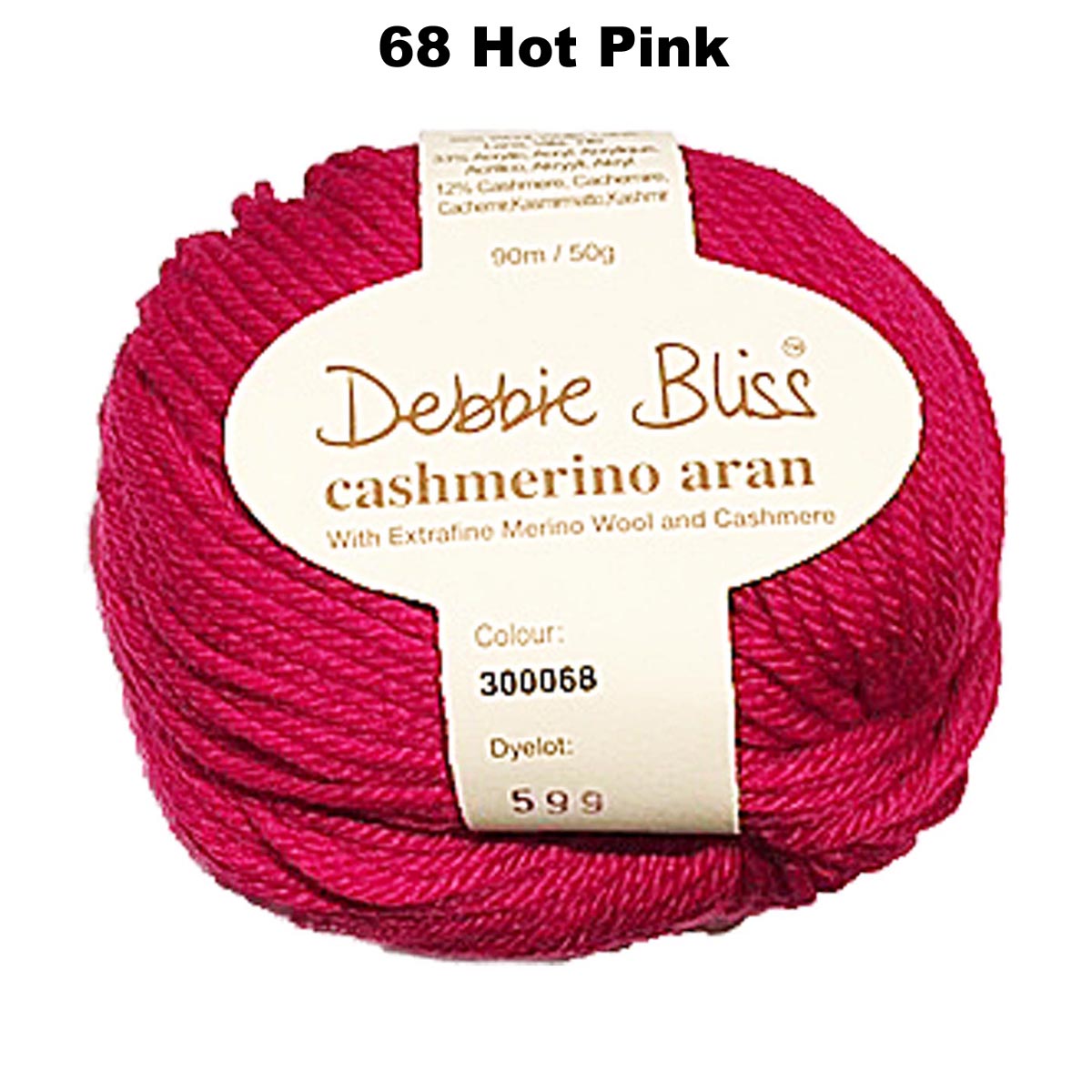 CASHMERINO ARAN 50g/90m 10ply/Aran/Worsted CHOOSE COLOUR