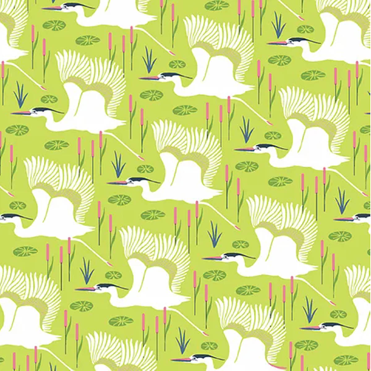 A/ Flora & Fauna HERONS LIME GREEN