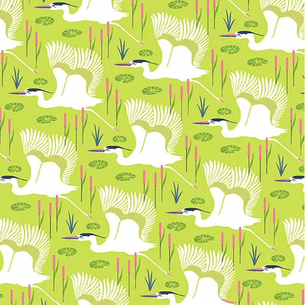 A/ Flora & Fauna HERONS LIME GREEN
