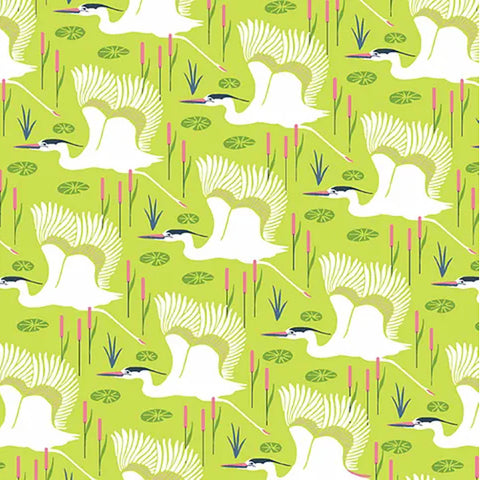 A/ Flora & Fauna HERONS LIME GREEN
