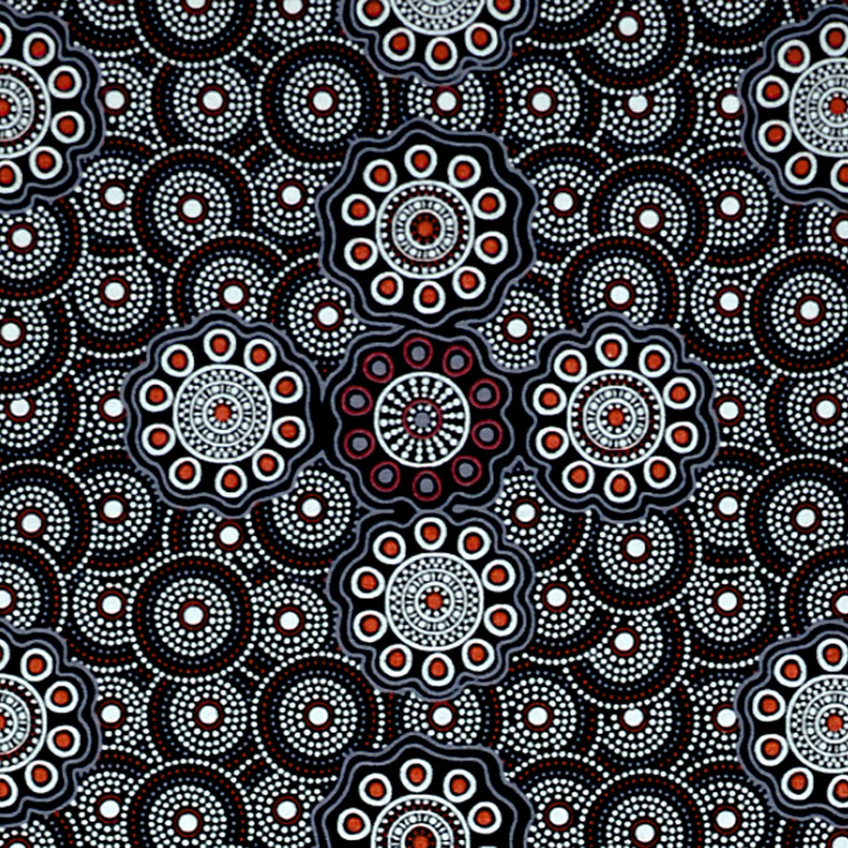 LADIES COLLECTING WILD FRUITS BLACK by Aboriginal Artist Jocelyn Bird