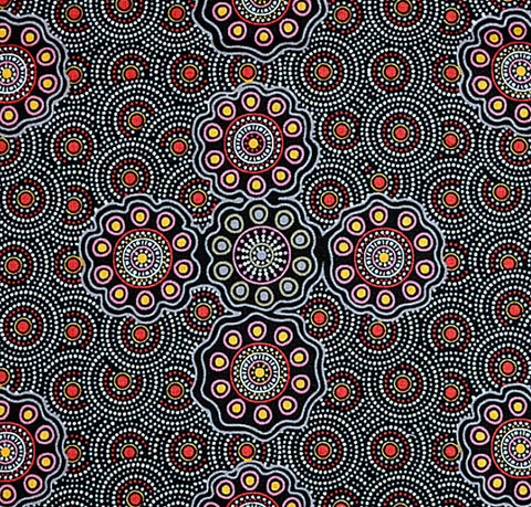 LADIES COLLECTING WILD FRUITS GOLD by Aboriginal Artist Jocelyn Bird