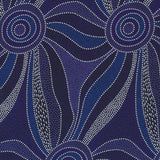 LADIES DANCING WITH WATER PAINTS BLUE by Aboriginal Artist Roseanne Morton
