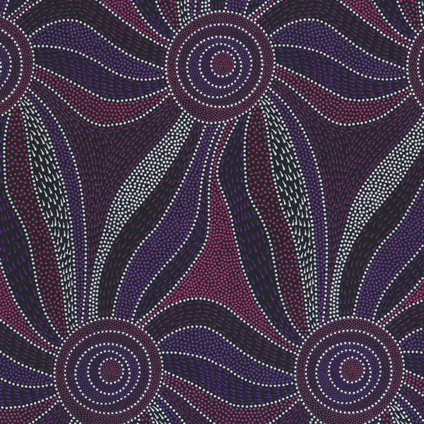 LADIES DANCING WITH WATER PAINTS PURPLE by Aboriginal Artist Roseanne Morton