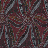 LADIES DANCING WITH WATER PAINTS RED by Aboriginal Artist Roseanne Morton