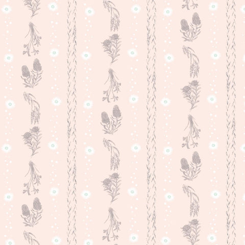 D/LAF Little Aussie Friends - Australian Flora Stripes - Pink
