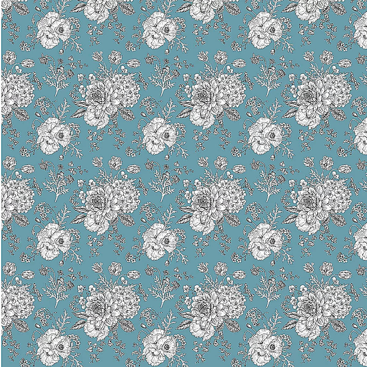 D/CL Devonstone 100% Cotton Lawn  - Blue - 145cm Width - #DV3536