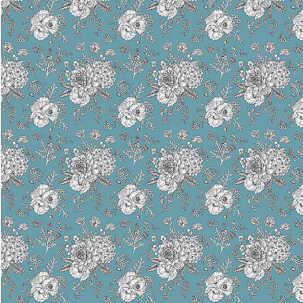 D/CL Devonstone 100% Cotton Lawn  - Blue - 145cm Width - #DV3536