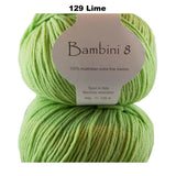 BAMBINI 8 - 8ply/DK/Lt Worsted 100% Australian Merino 50g/115m CHOOSE COLOUR