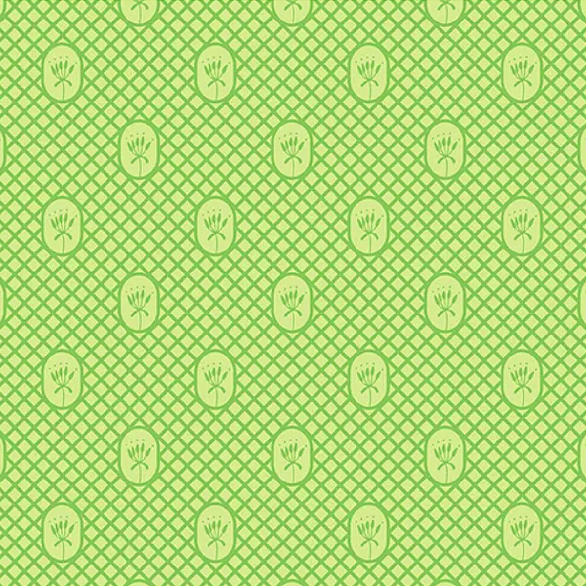 A/ Flora & Fauna LATTICE DESIGN LIME GREEN