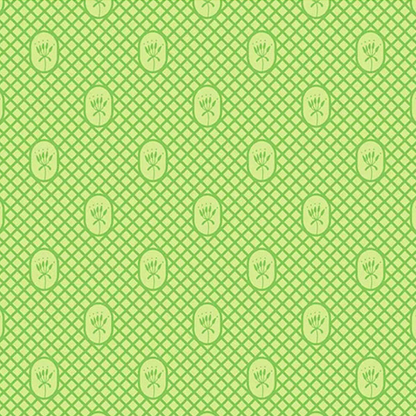A/ Flora & Fauna LATTICE DESIGN LIME GREEN
