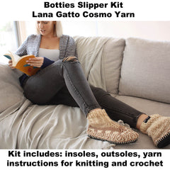 Botties SLIPPER SOLE & INSOLE SET including Choice of Patterns to Knit, Crochet or Sew)