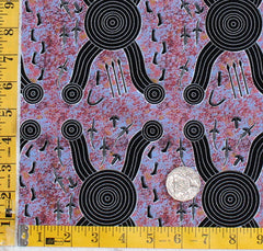 MEN HUNTING KANGAROO BLACK by Aboriginal Artist AUDREY NANGARRAI