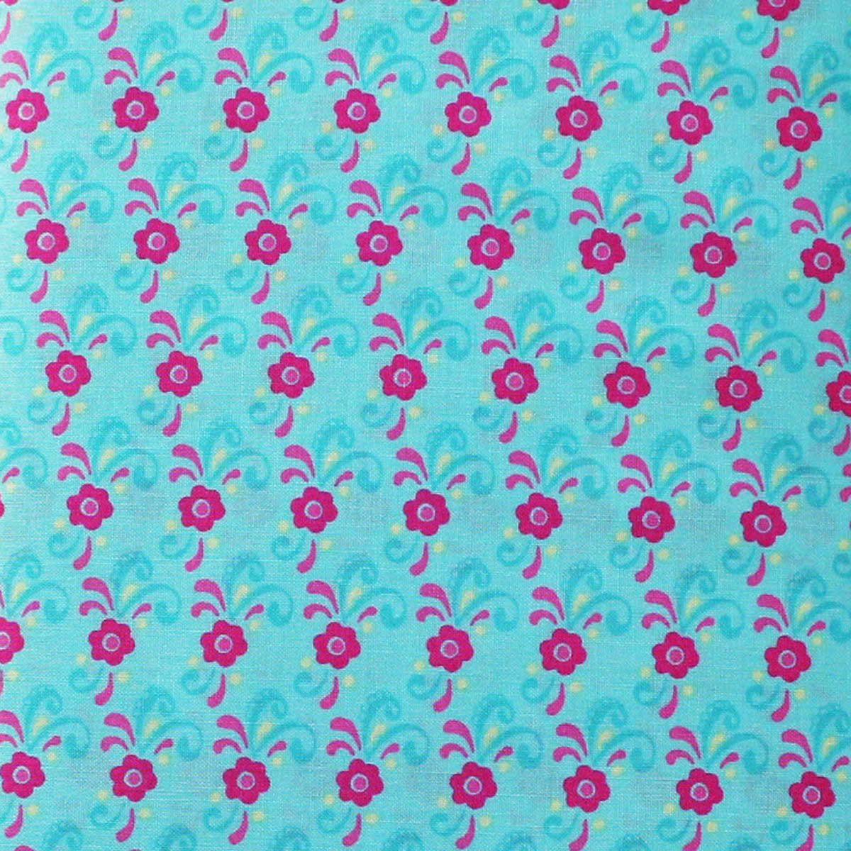 EB/FC MINI FLOWERS Aqua/Pink/Yellow - Flower Child Collection by Rosalie Quinlan