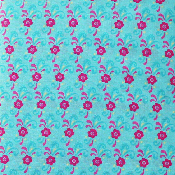 EB/FC MINI FLOWERS Aqua/Pink/Yellow - Flower Child Collection by Rosalie Quinlan