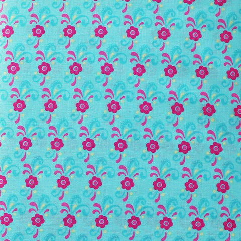 EB/FC MINI FLOWERS Aqua/Pink/Yellow - Flower Child Collection by Rosalie Quinlan