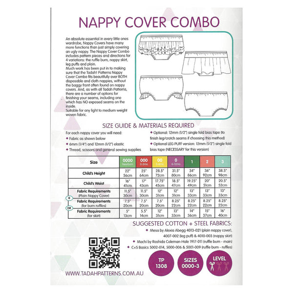 TADAH - NAPPY/DIAPER COVER COMBO - Sizes0000 (newborn) - 3yrs