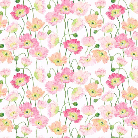 PB/ Pink Poppies 100% Cotton