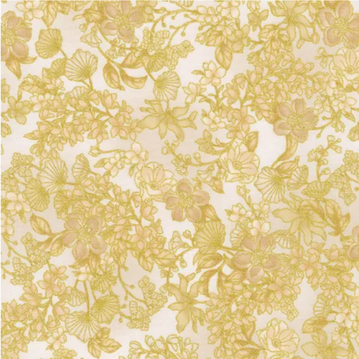 RK/ AURELIA - Floral Ecru - Metallic Gold Detail