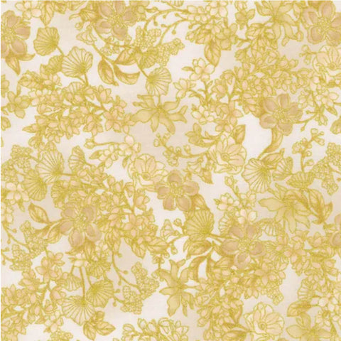 RK/ AURELIA - Floral Ecru - Metallic Gold Detail