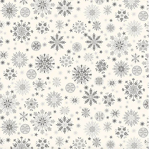 SNOWFLAKES #1 - SCANDI CHRISTMAS 2022 - 100% Cotton - by Makower UK