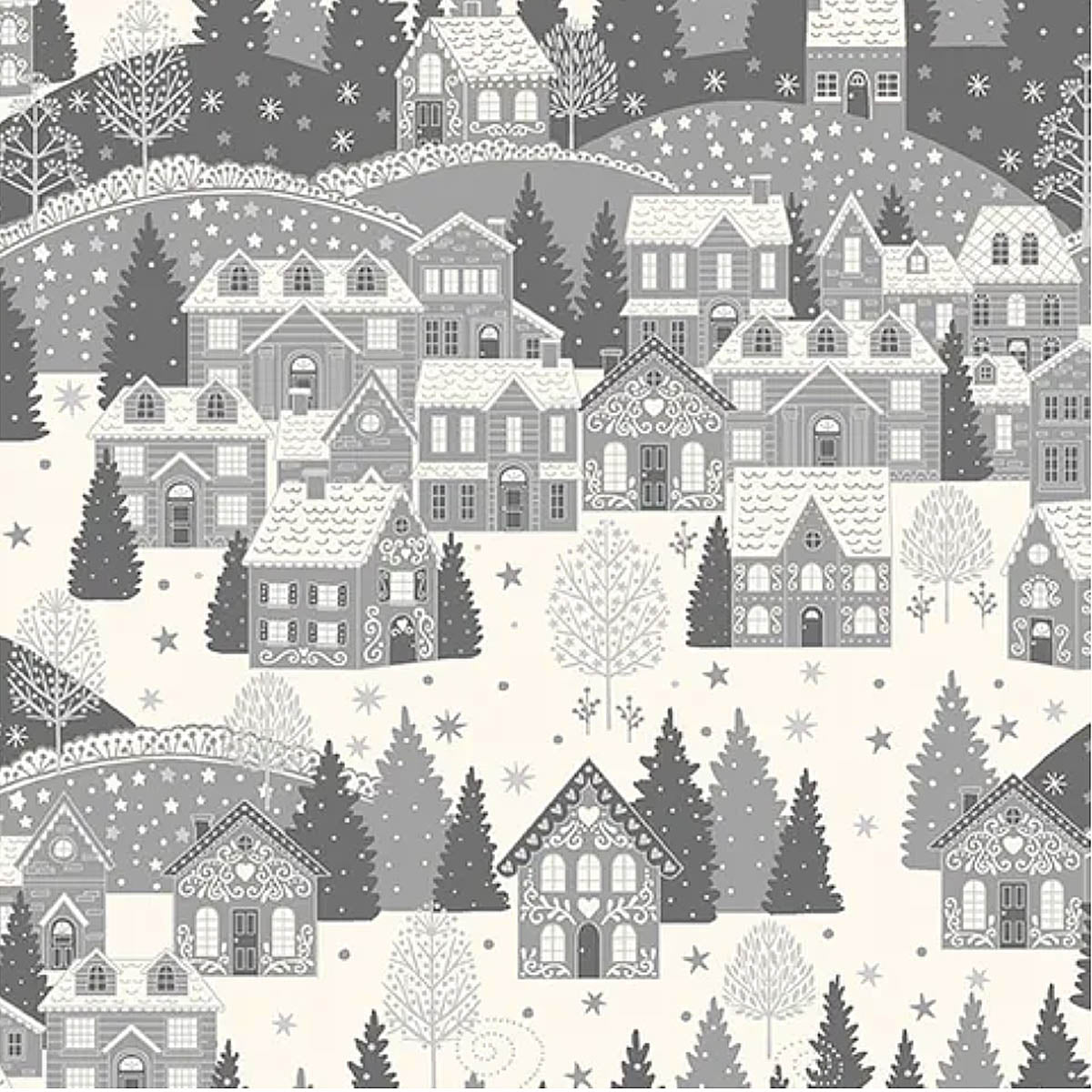 VILLAGE - SCANDI CHRISTMAS 2022 - 100% Cotton - by Makower UK