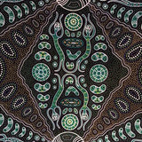 SPIRIT PEOPLE 2 GREEN by Aboriginal Artist Denise Doolan