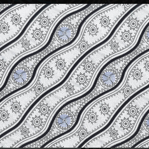 STARS IN THE SKY WHITE by Australian Aboriginal Artist Geraldine Riley