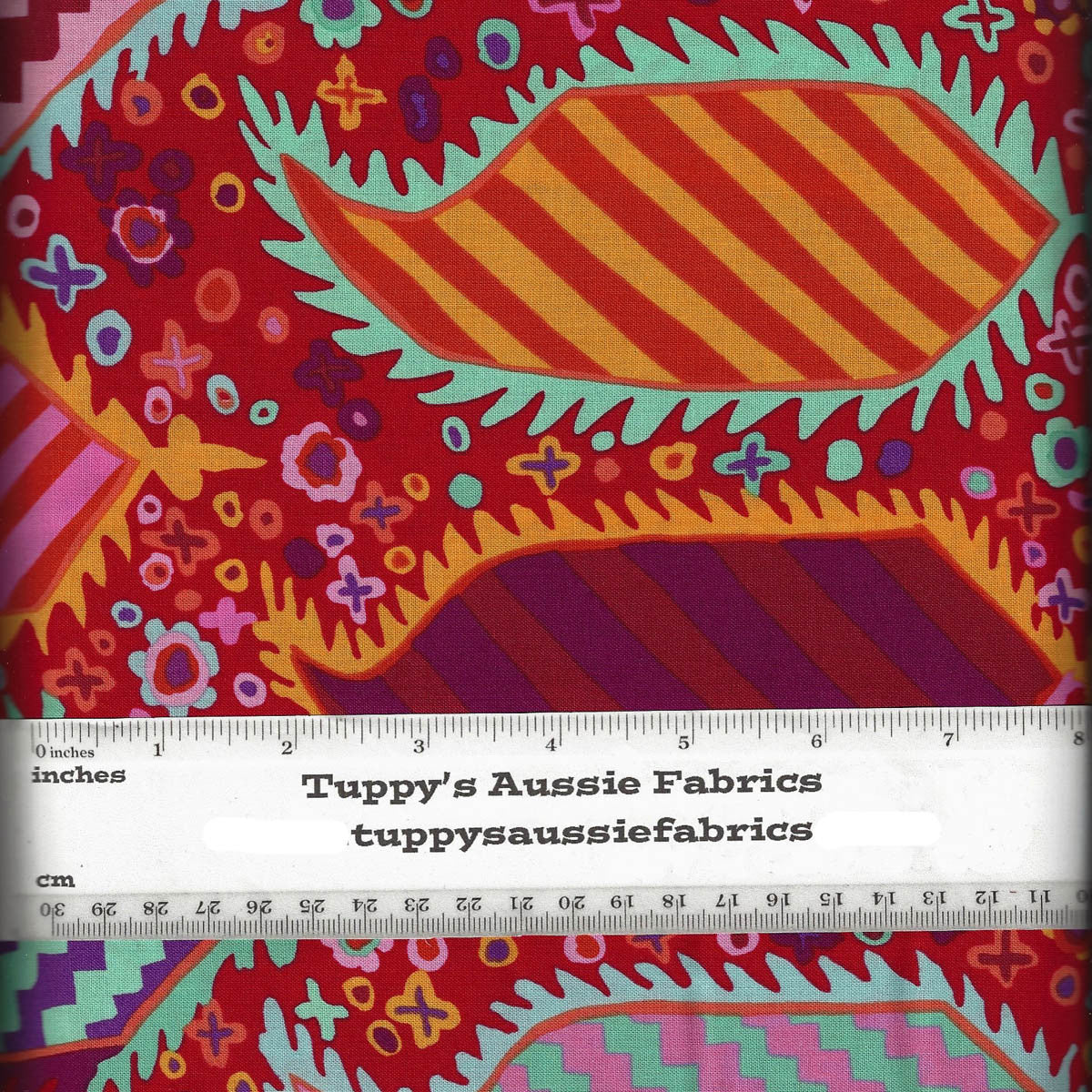 KF/ STRIPED HERALDIC RED- Kaffe Fassett