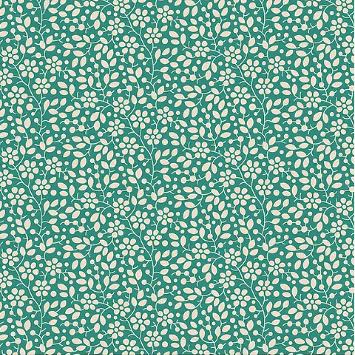 Tilda PIE IN THE SKY/CLOUDPIE  - #110069 Floral Vine - Teal Green