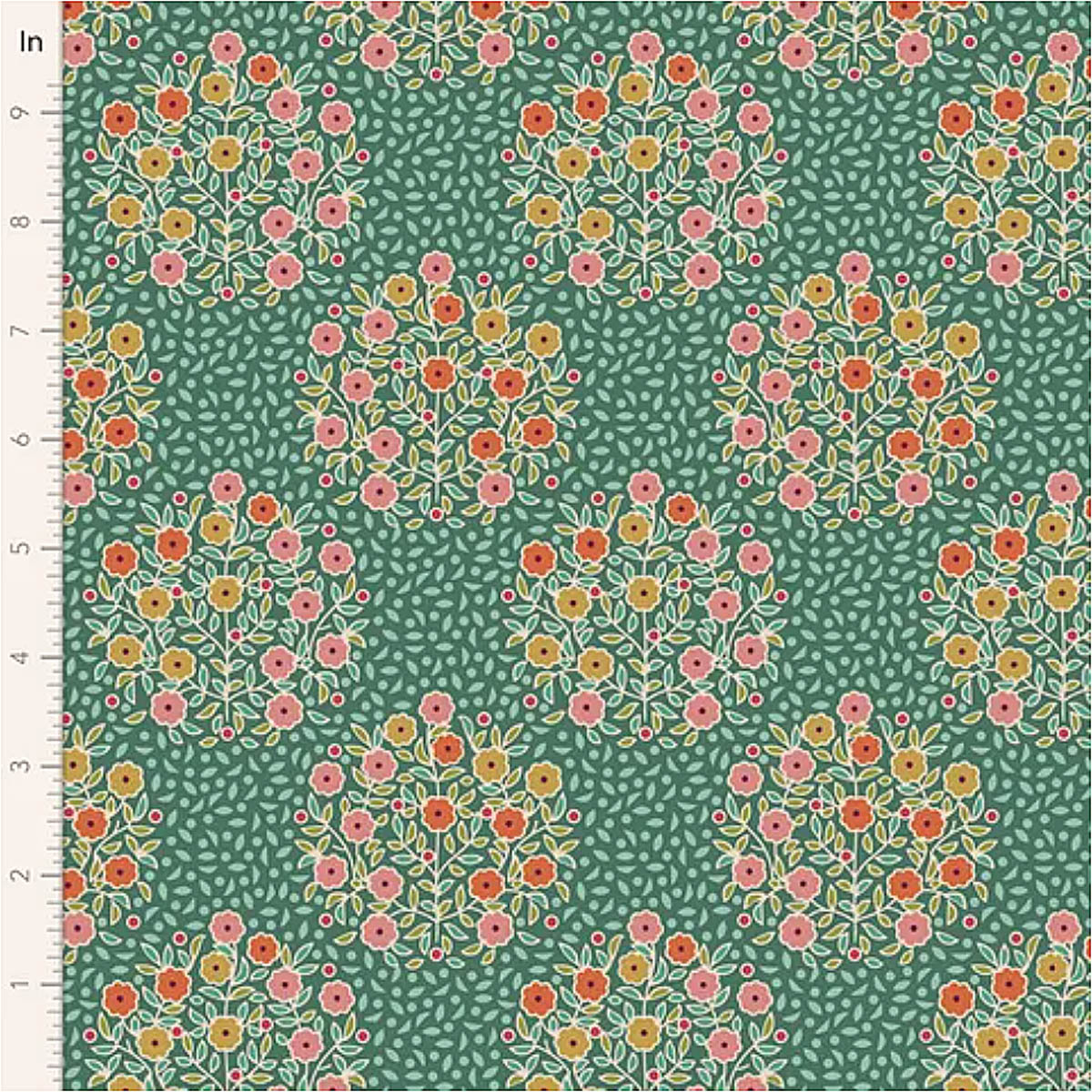 Tilda PIE IN THE SKY  - #100500 Confetti Floral - Pine Green