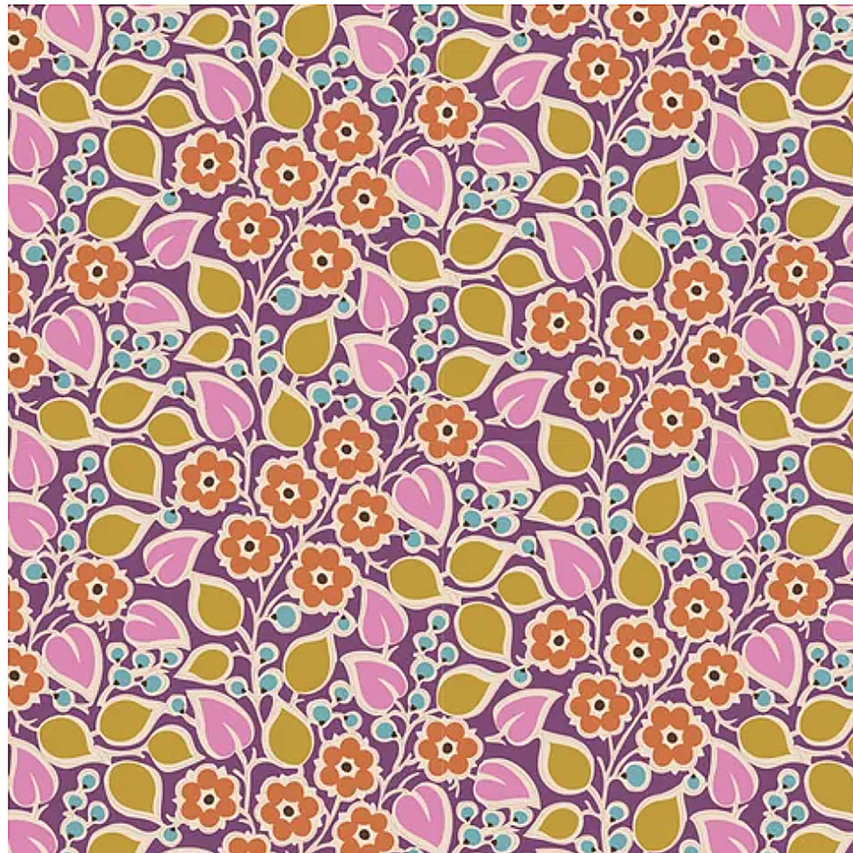 Tilda PIE IN THE SKY  - #100483 Topsy Turvy Floral - Plum