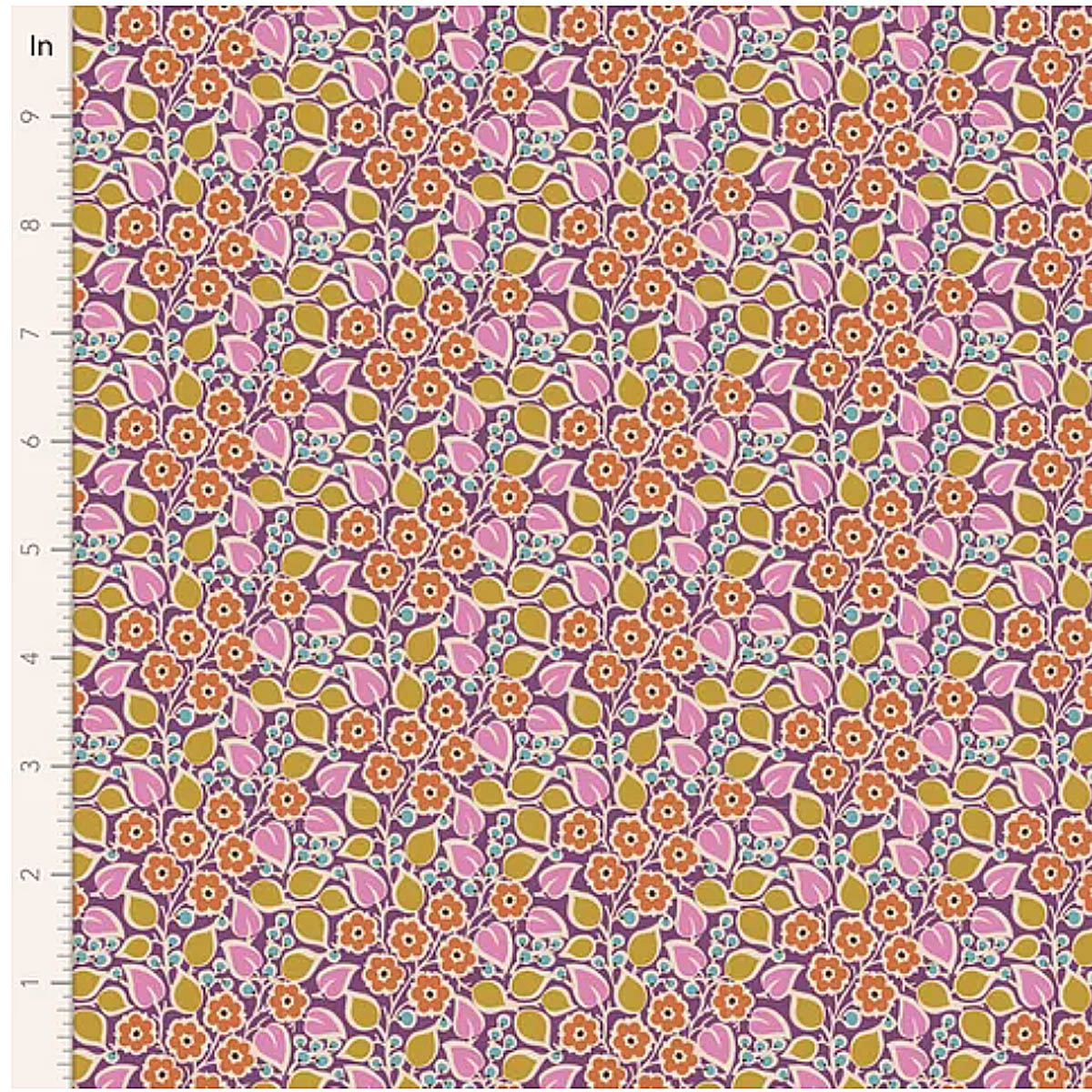 Tilda PIE IN THE SKY  - #100483 Topsy Turvy Floral - Plum