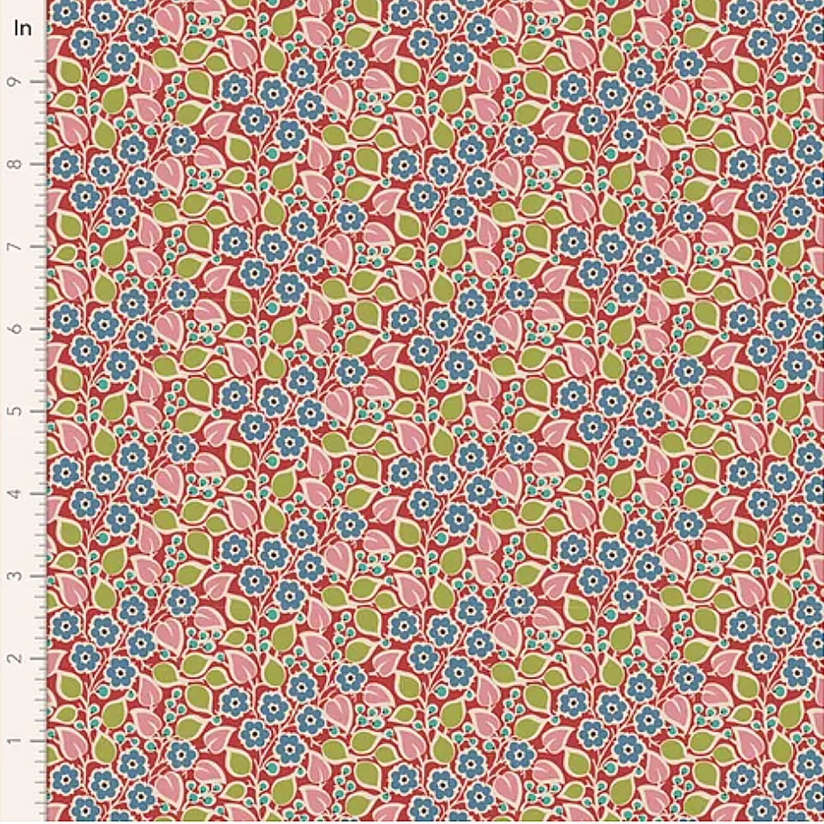 Tilda PIE IN THE SKY  - #100492 Topsy Turvy Floral - Red