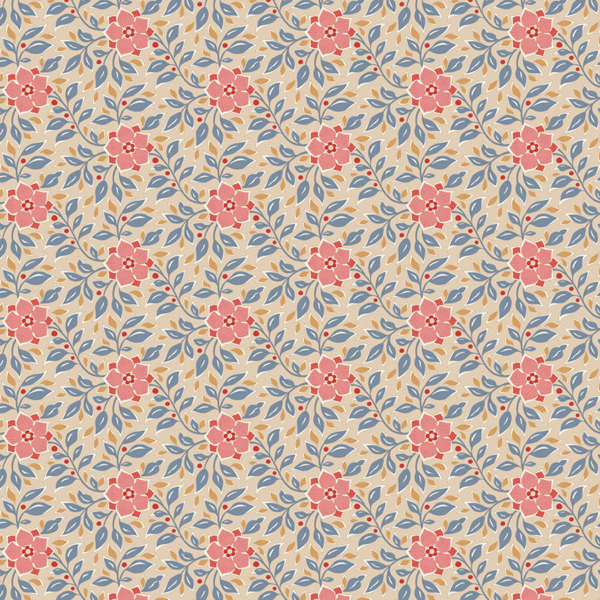 Tilda WINDY DAYS -  FAT QUARTER BUNDLE - 5 FQ's - BLUE