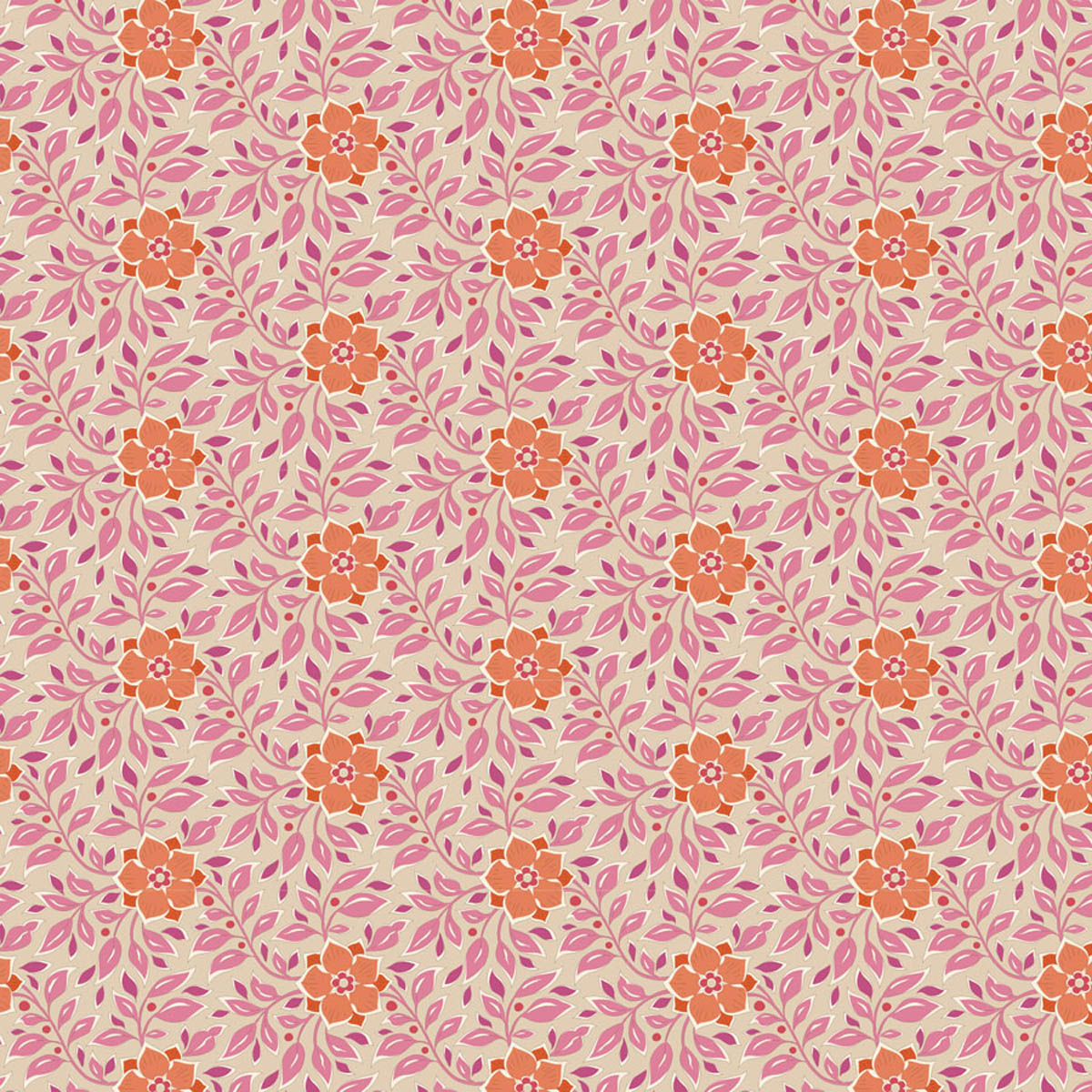 Tilda WINDY DAYS -  FAT QUARTER BUNDLE - 5 FQ's - RED/PINK