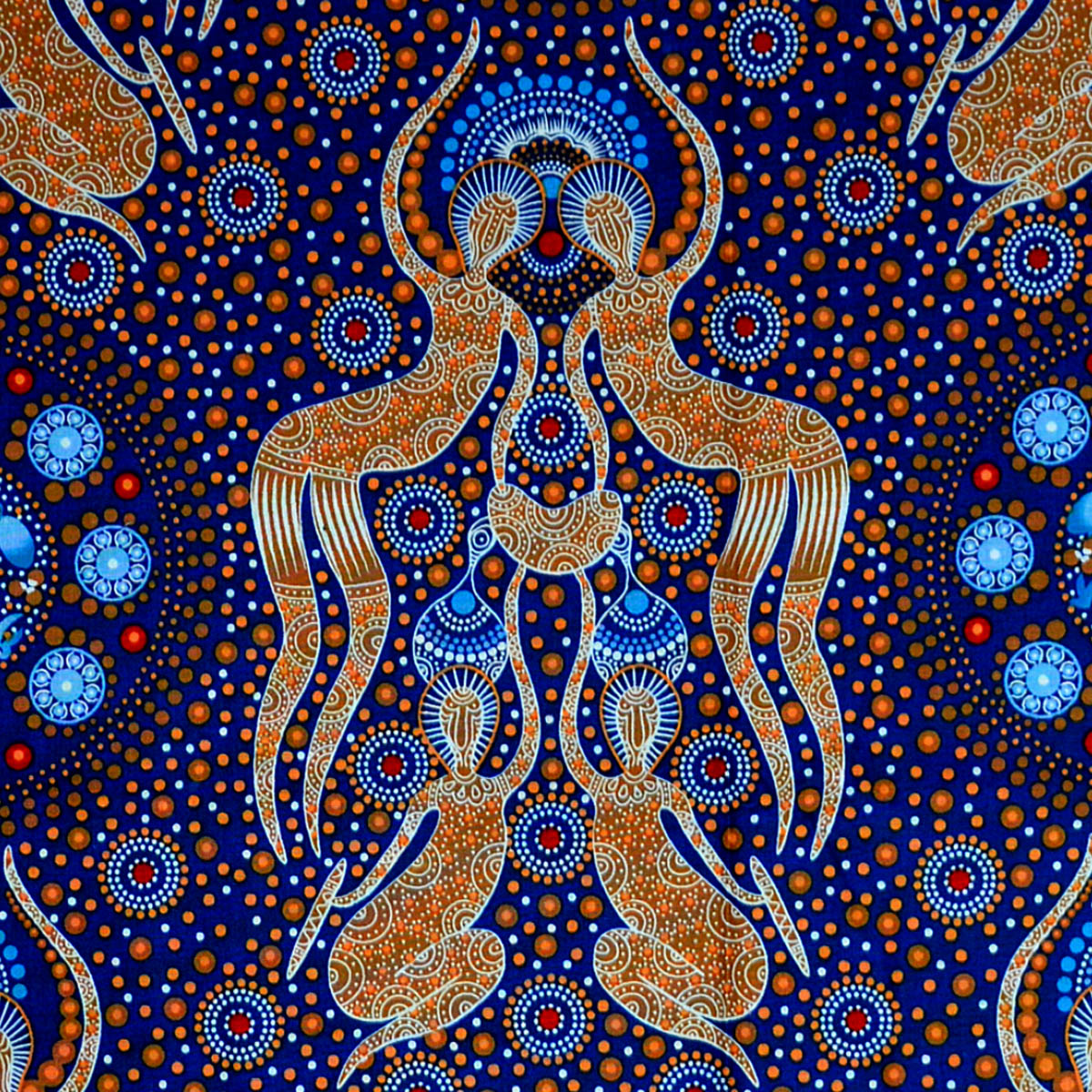 WOMEN COLLECTING BUSH FOOD GOLD by Aboriginal Artist Christine Doolan