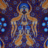 WOMEN COLLECTING BUSH FOOD GOLD by Aboriginal Artist Christine Doolan